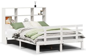 3322750 vidaXL Легло с етажерка за книги, без матрак, 140x190 см, бор масив