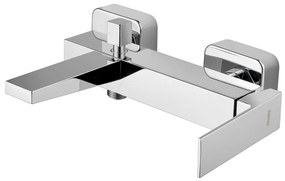 Стенна батерия за вана в лъскаво-сребрист цвят (2 изхода) Latus – Sapho
