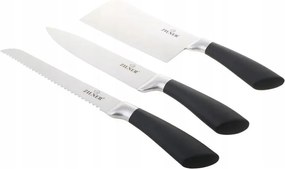 Комплект ножове с поставка ZILNER ZL 5127, 8 части, Точило, Ножици, Неръждаема стомана, Черен