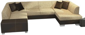 Ъгъл диван Cuba-Right-Brown - beige