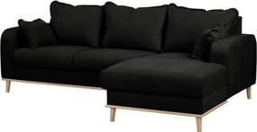 Черен ъглов диван (десен ъгъл) Beata - Ropez