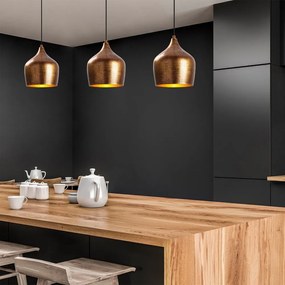 Висящо осветително тяло меден с метален абажур ø 20 cm Murek – Opviq lights