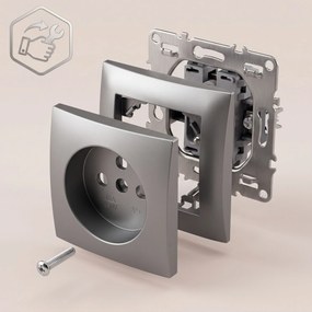 Единичен контакт със заземяване OSTE JNH001-G Grey