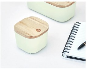 Бяла кутия за съхранение с капак, изработена от дърво от пауловния , 9 x 9 cm Eco - iDesign