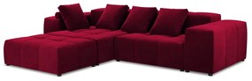 Ъглов диван от червено кадифе (променлива) Rome Velvet - Cosmopolitan Design