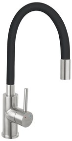 Novaservis - Кран за мивка с гъвкаво рамо неръждаем/матов черен