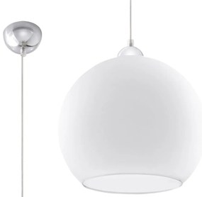 Бяла висяща лампа със стъклен абажур ø 30 cm Bilbao - Sollux