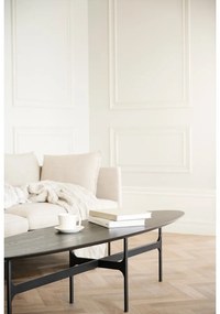 Черна масичка за кафе с плот от ясенова дървесина 180x50 cm Colton - Rowico