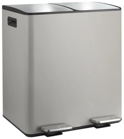 Кафяво-сиво стоманено кошче за боклук 2x20 l за рециклиране с педал Aliya – Spirella