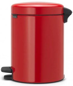 Кош за боклук с педал Brabantia NewIcon 649006, 5 л, Леко затваряне, Противоплъзгаща основа, Червен