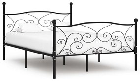 Sonata Рамка за легло с ламелна основа, черна, метал, 160x200 см
