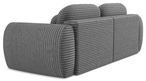 Тъмносив разтегателен диван с място за съхранение от рипсено кадифе 266 cm Kini – Makamii