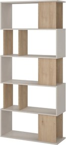 Кремава библиотека от декор от дъб 80x173,5x29,5 cm Maze – Tvilum