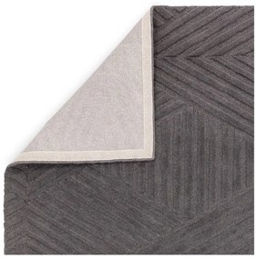 Антрацитен вълнен килим 120x170 cm Hague - Asiatic Carpets