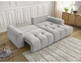 Светлосив шенилов сгъваем/с място за съхранение ъглов диван (десен ъгъл) Roxelane – Bobochic Paris