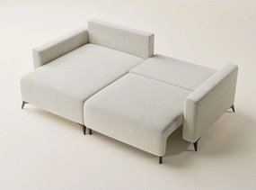 Кремав шенилов сгъваем/с място за съхранение ъглов диван (ляв ъгъл) Leon – Maison de Rêve