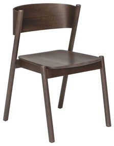 Кафяв дъбов трапезен стол Oblique - Hübsch