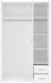 Трикрилен гардероб NEPO SZF3D2S / бяло