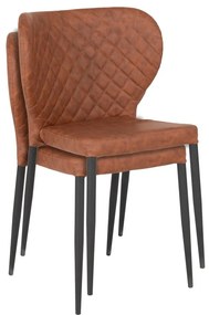 Кафяви трапезни столове в цвят коняк в комплект от 4 броя Pisa - House Nordic