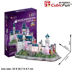 Cubic Fun - Пъзел 3D Neuschwanstein Castle 128ч.  LED светлини