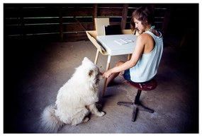 Бяло бюро с 1 чекмедже Бюро My Writing - EMKO