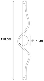 Модерна стенна лампа черна с LED 3-степенно димиране - Twirl