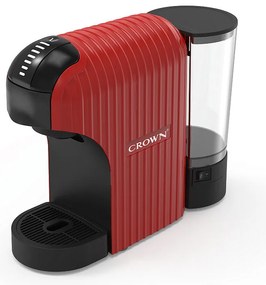 Еспресо машина 7в1 Crown CCM-1532R, 1400 W, 20 bar, 0.9 л, 7 адаптера, LED индикатори, Контрол дължината на кафето, Червен/черен