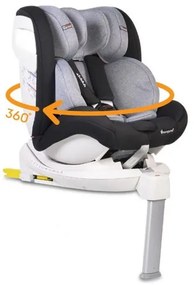 Стол за кола 0-36 кг. с Isofix ADMIRAL CANGAROO - тъмно сив