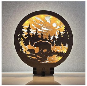 Li-Go 23595/DUB2 - димируема LED настолна декорация LED/12W/230V 20x22 см дъб