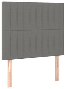 3116545 vidaXL Горни табли за легло, 2 бр, тъмносиви, 80x5x78/88 см, плат
