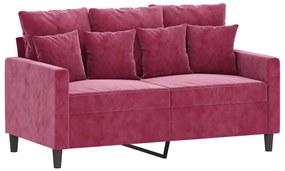 359297 vidaXL 2-местен диван, виненочервен, 120 см, кадифе