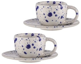 Керамични чаши за еспресо от бяло и синьо 100 ml в комплект от 2 Carnival - Ladelle