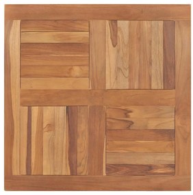 48990 vidaXL Плот за маса, тиково дърво масив, квадратен, 80x80x2,5 см