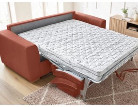 Разтегателен диван от рипсено кадифе в тухлен цвят 225 cm Augustin – Bobochic Paris