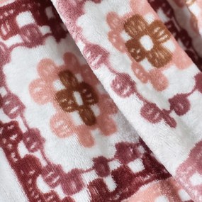 Розово одеяло от микроплюш 130x170 cm Crochet Print – Catherine Lansfield