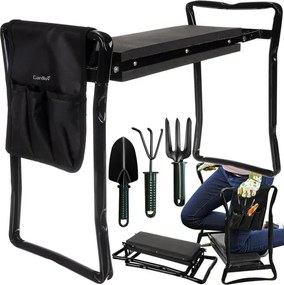 Сгъваема градинска пейка и стол 4в1 с органайзер и инструменти - градинска пейка 120 кг