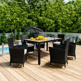 Градински комплект от 7 части Corfu, изработен от полиратан - маса + 6 стола