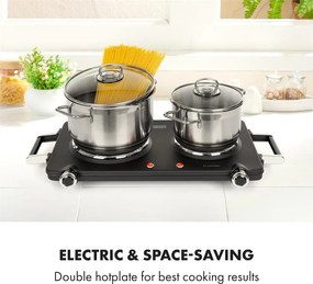 Klarstein Cookorama, двоен котлон, 1900 - 2250 W, 150/180 мм Ø, 5 нива, черен