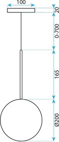 Пендел сфера 20cm APP1684-1CP
