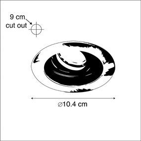 Интелигентен модерен вграден прожектор стомана с черно вкл. WiFi GU10 - Rondoo