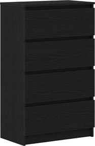 861992 vidaXL Сайдборд, черно и дъб, 60x35x98,5 см, инженерно дърво