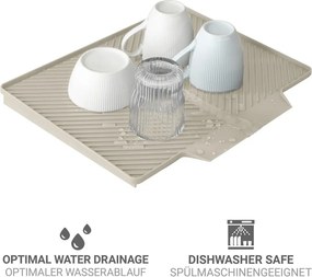 Бежова пластмасова тавичка за оттичане за съдовете 34x40 cm Nelia – Wenko