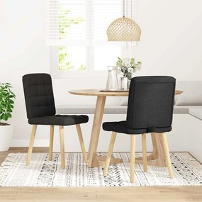 4101093 vidaXL Трапезни столове, 2 бр, черни, текстил