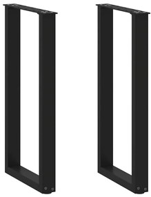 4013172 vidaXL Крака за конзолна маса, U-образни, 2 бр., черни, 38 x (72-73) см, стомана