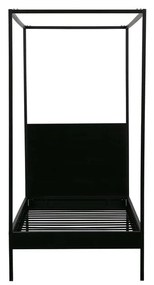 Черно метално единично легло с включена подматрачна рамка 90x200 cm Dani – WOOOD