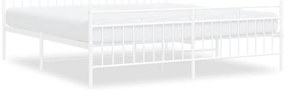 373763 vidaXL Метална рамка за легло с горна и долна табла, бяла, 183x213 см