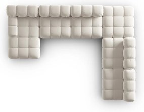 Бежов кадифен модулен ъглов диван (десен ъгъл/U форма) Bellis – Micadoni