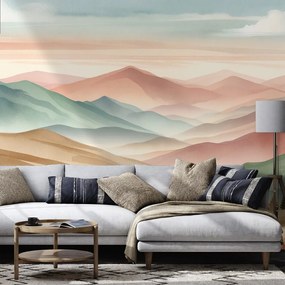 Самозалепващ фототапет – Пастелни планини в акварел