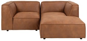 Ъглов диван от изкуствена кожа в цвят коняк (десен ъгъл) Fairfield Kentucky - Bonami Selection