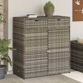 365565 vidaXL Градински шкаф за съхранение, сив, 105x55x113 см, полиратан